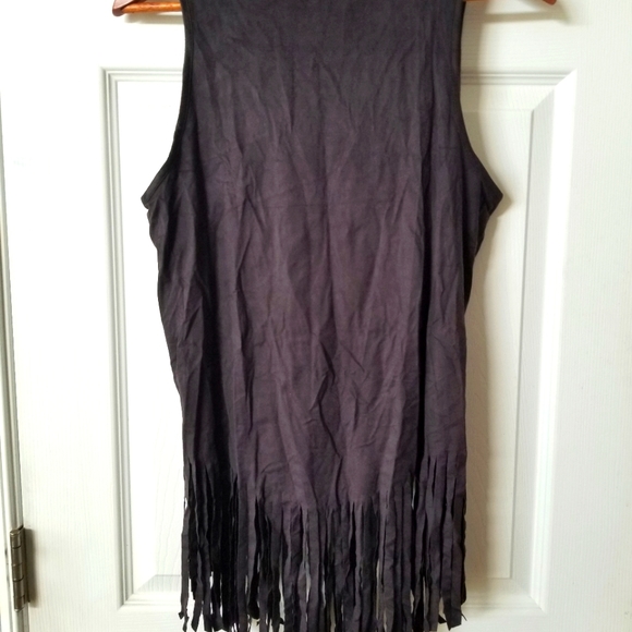 Microfiber, sleeveless, copper elephant, shredded bottom, slim fit top - Picture 4 of 4